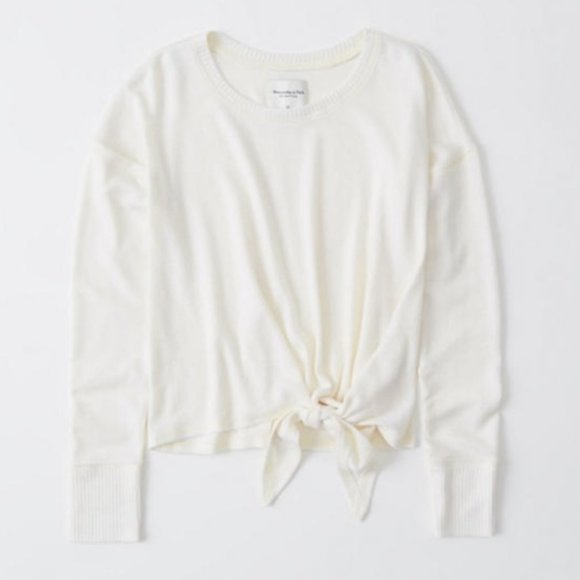 Abercrombie Long Sleeve Cozy Side Tie Top - Picture 2 of 5